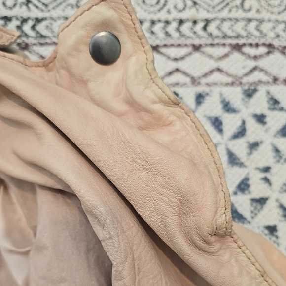 Muubaa distressed pink leather Jacket sz 2 - Picture 8 of 12